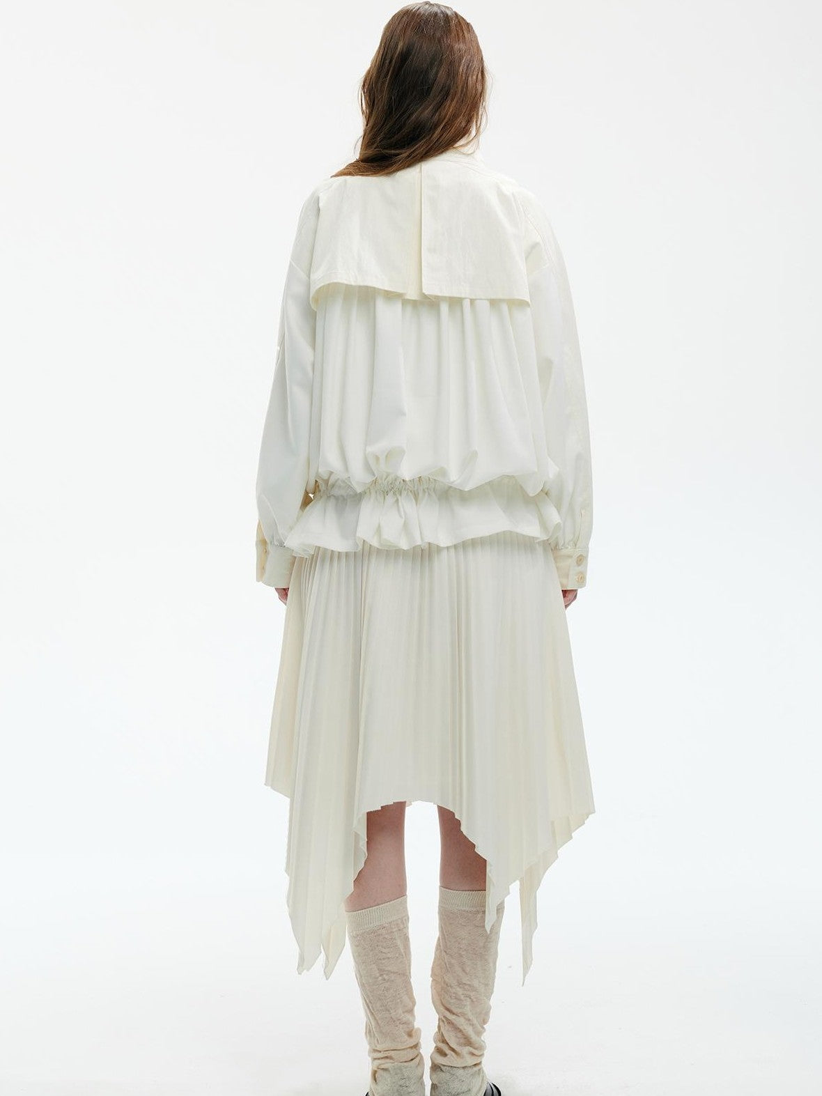 ENDO PER SE Spliced Drawstring Utility Cropped Women's Cotton Casual Jackets