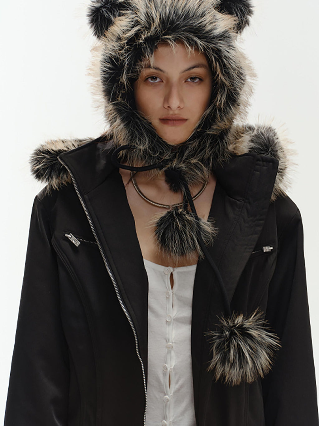ENDO PER SE Teddy Bear Plush Faux Fur Warm Women's Polyester Winter Hats