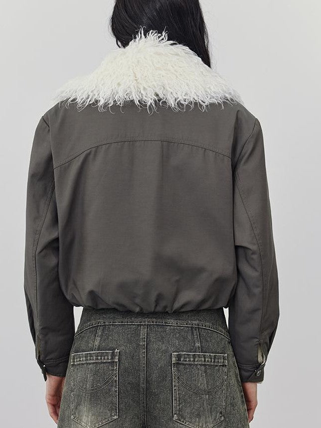 ENDO PER SE Utility Detachable Collar Zip Up Women's Bomber Jackets