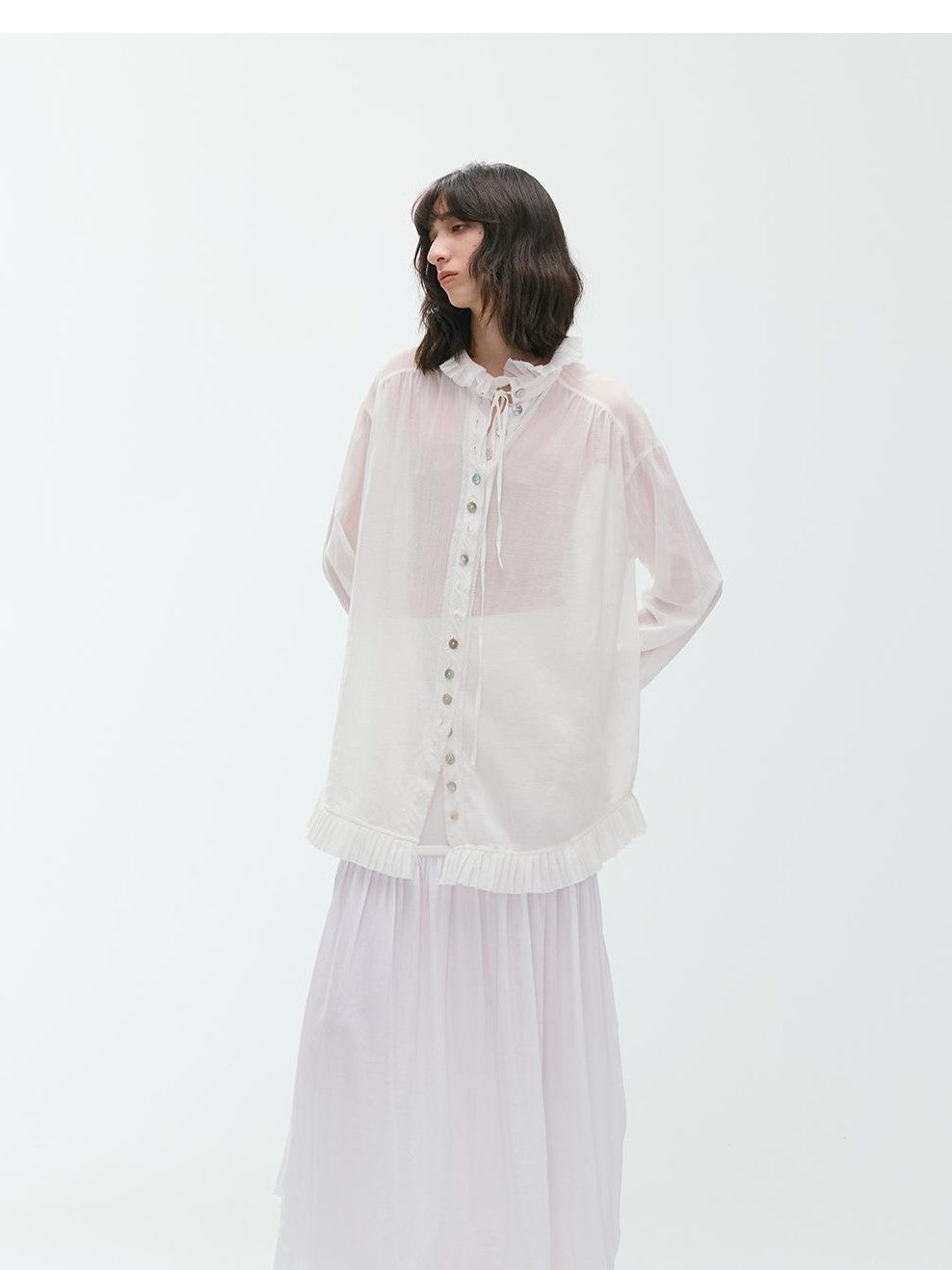 ENDO PER SE Vintage Asymmetric Drawstring Ruched A Line Women's Cotton Midi Skirts
