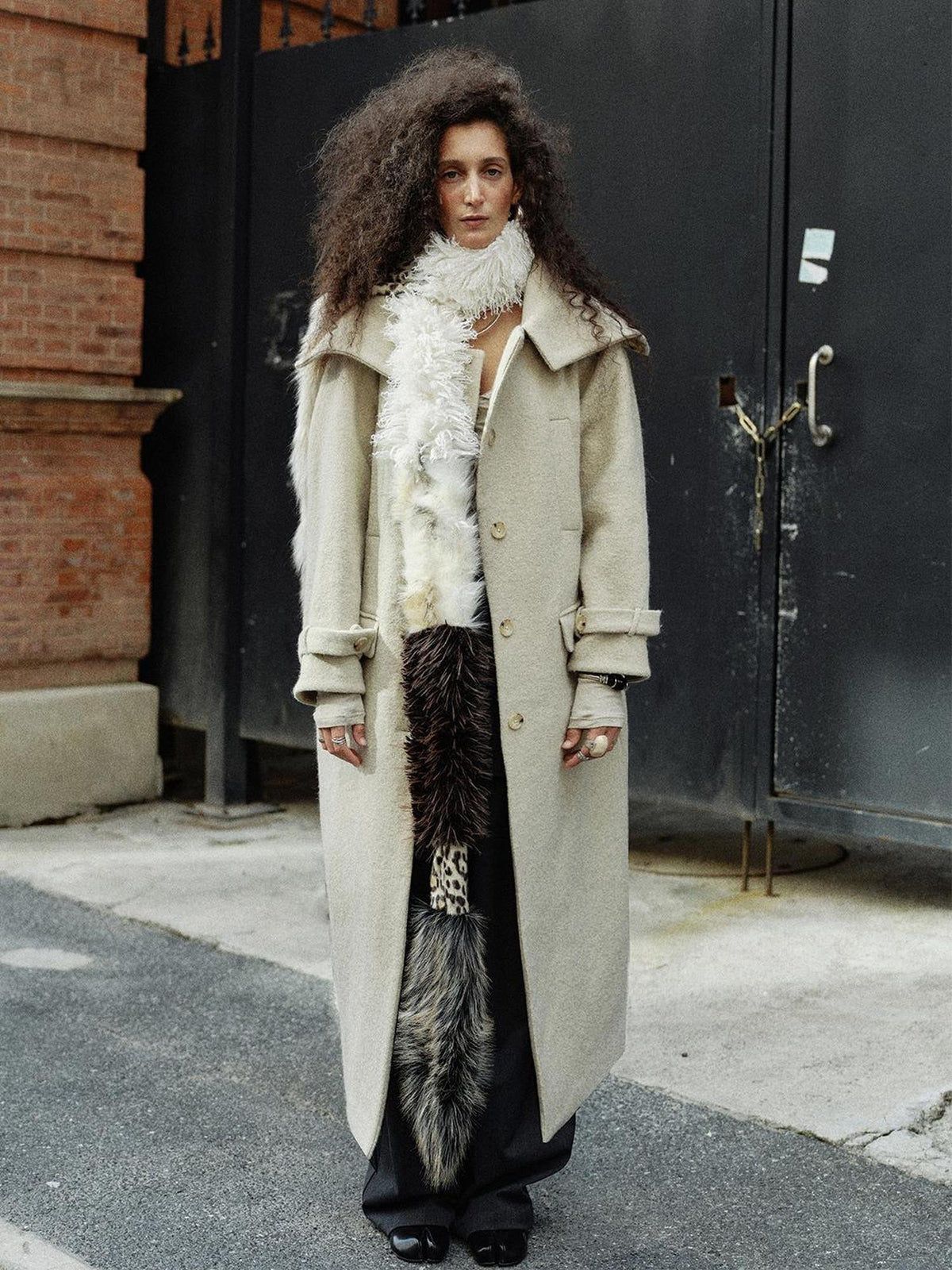 ENDO PER SE Vintage Turtleneck Cocoon Wool Women's Long Coats