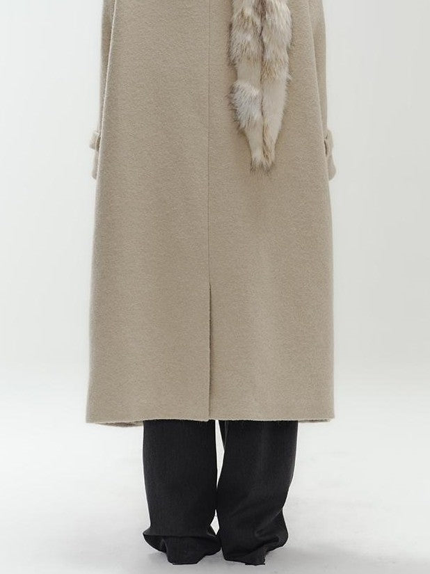ENDO PER SE Vintage Turtleneck Cocoon Wool Women's Long Coats