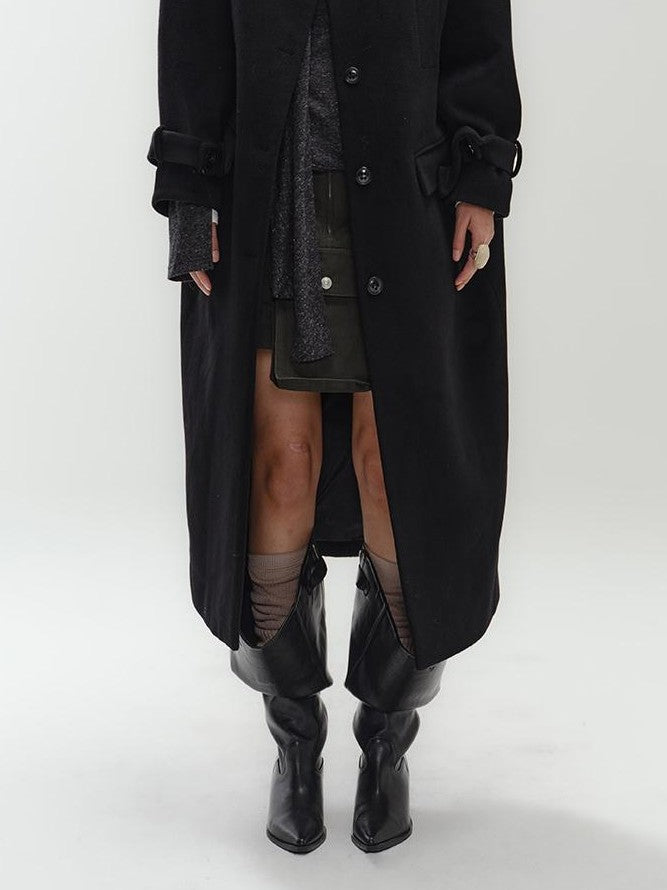 ENDO PER SE Vintage Turtleneck Cocoon Wool Women's Long Coats