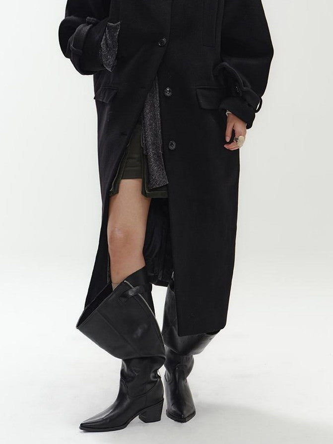 ENDO PER SE Vintage Turtleneck Cocoon Wool Women's Long Coats