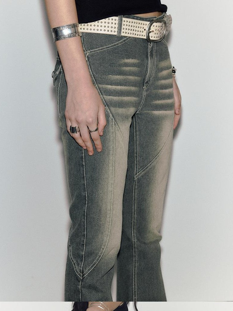 ENDO PER SE Vintage Washed High Waist Light Wash Women's Cotton Stretch Slim Jeans