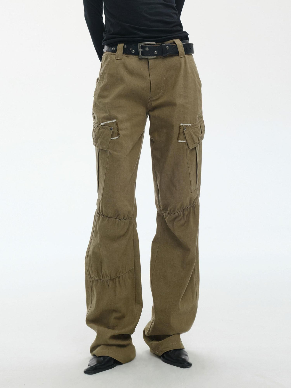 ENDO PER SE Vintage Washed Multi Pocket Wide Leg Women's Cotton Cargo Pants