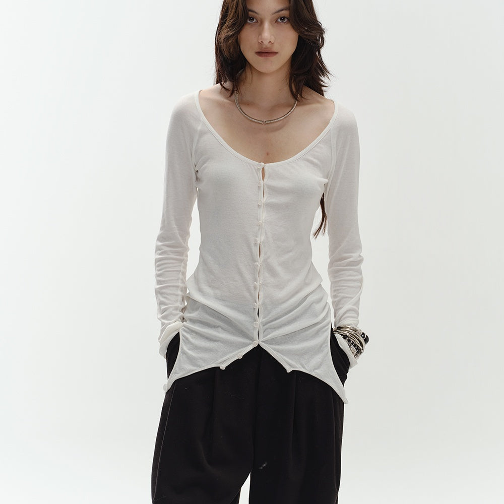 ENDO_PER_SE_Washed_V-neck_Button_Slim_Fit_Breathable_Women's_Cotton_Long_Sleeve_T-shirts_845534916119_MISSTT