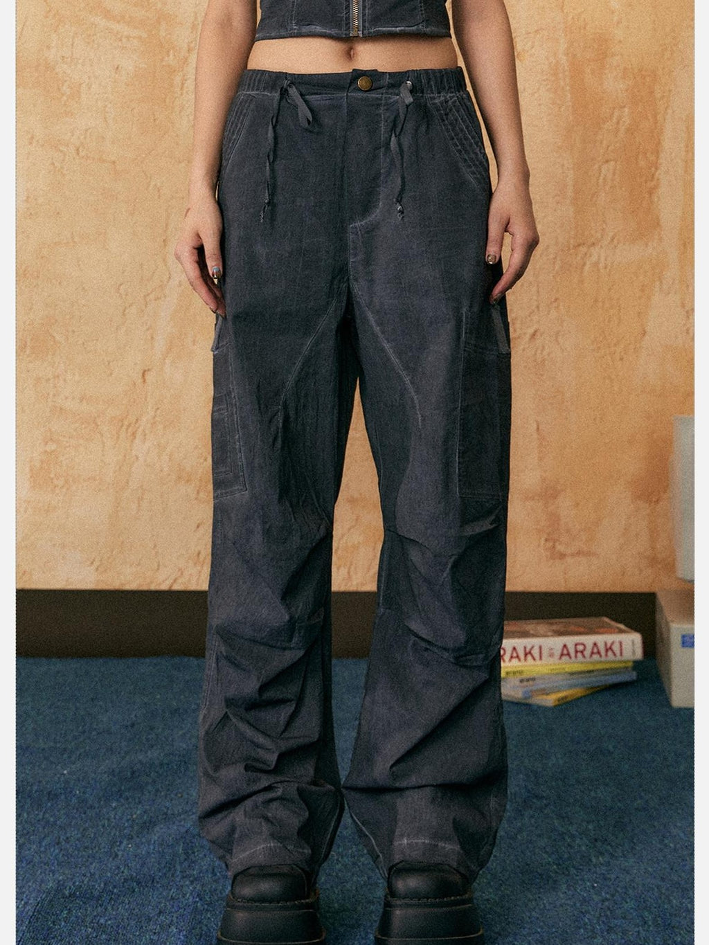 EZEK American Vintage Sexy Camisole Denim Women's Cotton Casual Top & Pants Sets