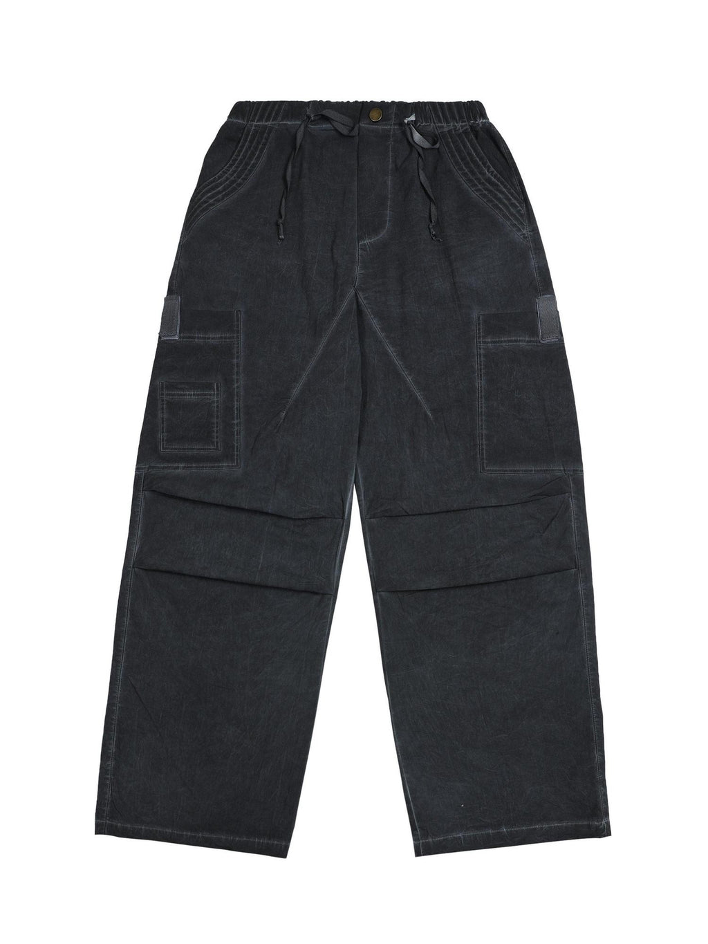 EZEK American Workwear Cargo Pocket Drawstring Natural Waist Women's Wide-leg Pants