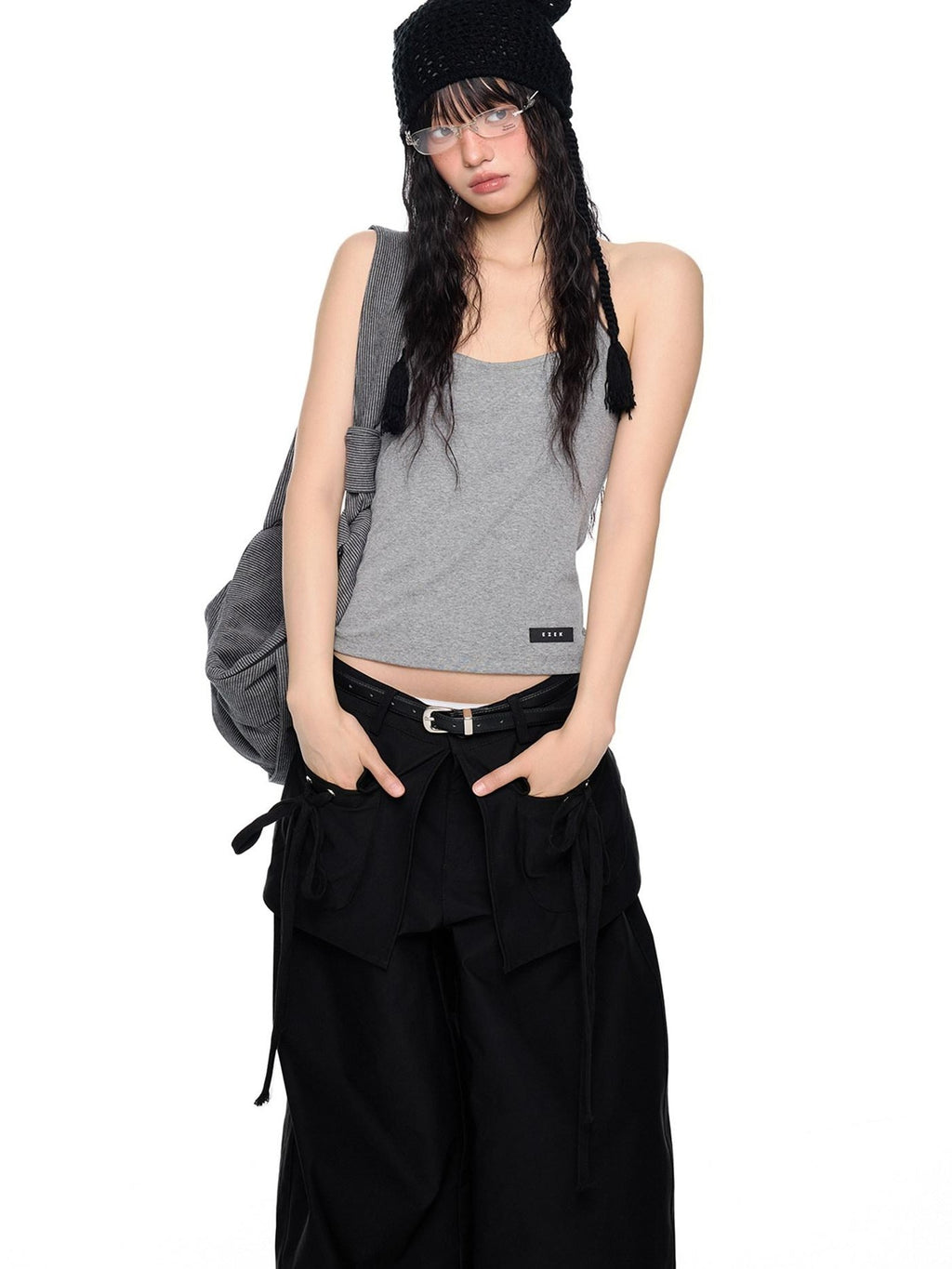 EZEK Backless Halter Printed Slim Fit Cropped Women's Cotton Stretch Camisoles