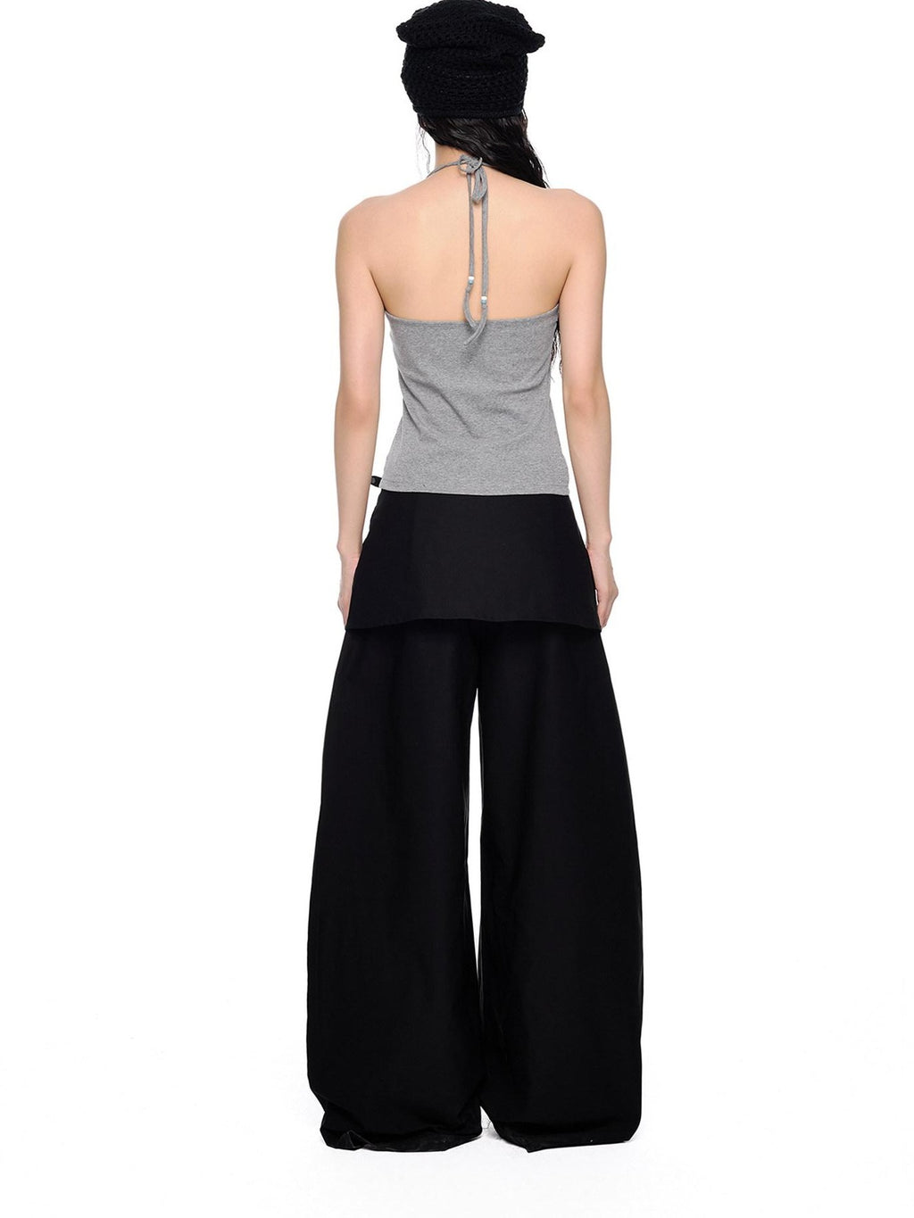EZEK Backless Halter Printed Slim Fit Cropped Women's Cotton Stretch Camisoles