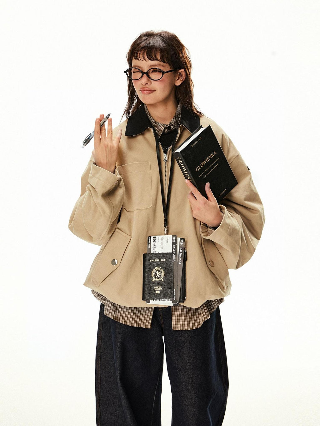 EZEK Barn Oversized Pocketed Zippered Lapel Workwear Women's Cotton Trench Coats