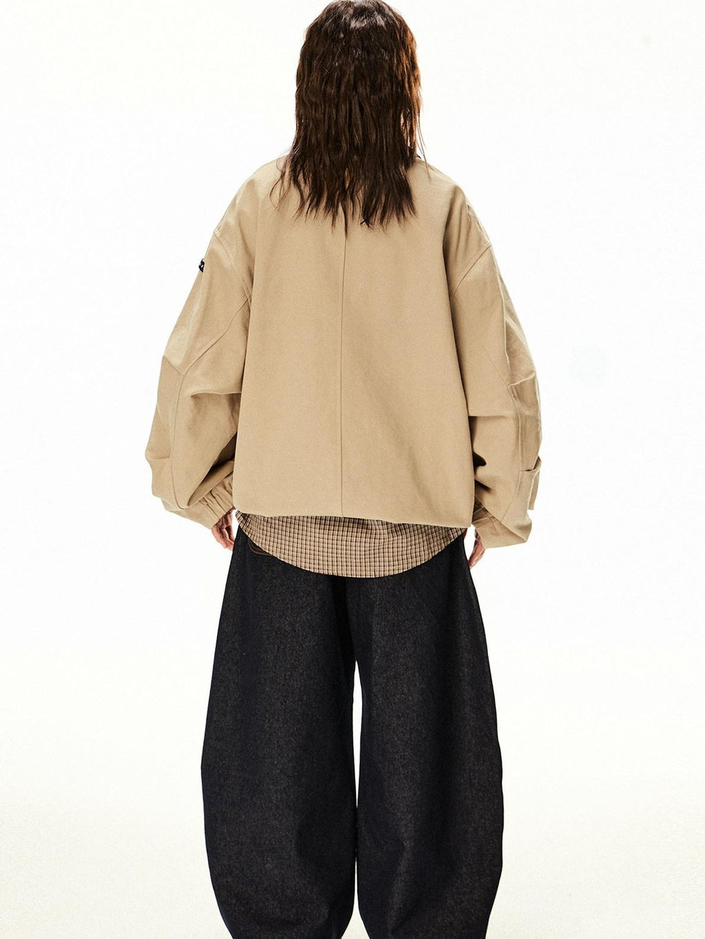 EZEK Barn Oversized Pocketed Zippered Lapel Workwear Women's Cotton Trench Coats