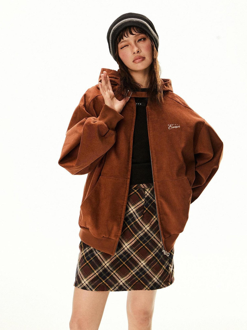 EZEK Barn Style Hooded Zip Pocket Loose Women's 100 Percent Cotton Baseball Jackets