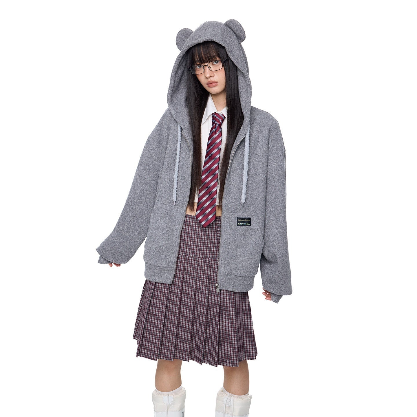 EZEK_Bear_Ear_Drawstring_Hood_Loose_Side_Pockets_Women's_Cotton_Zip-up_Hoodies_962473616873_MISSTT