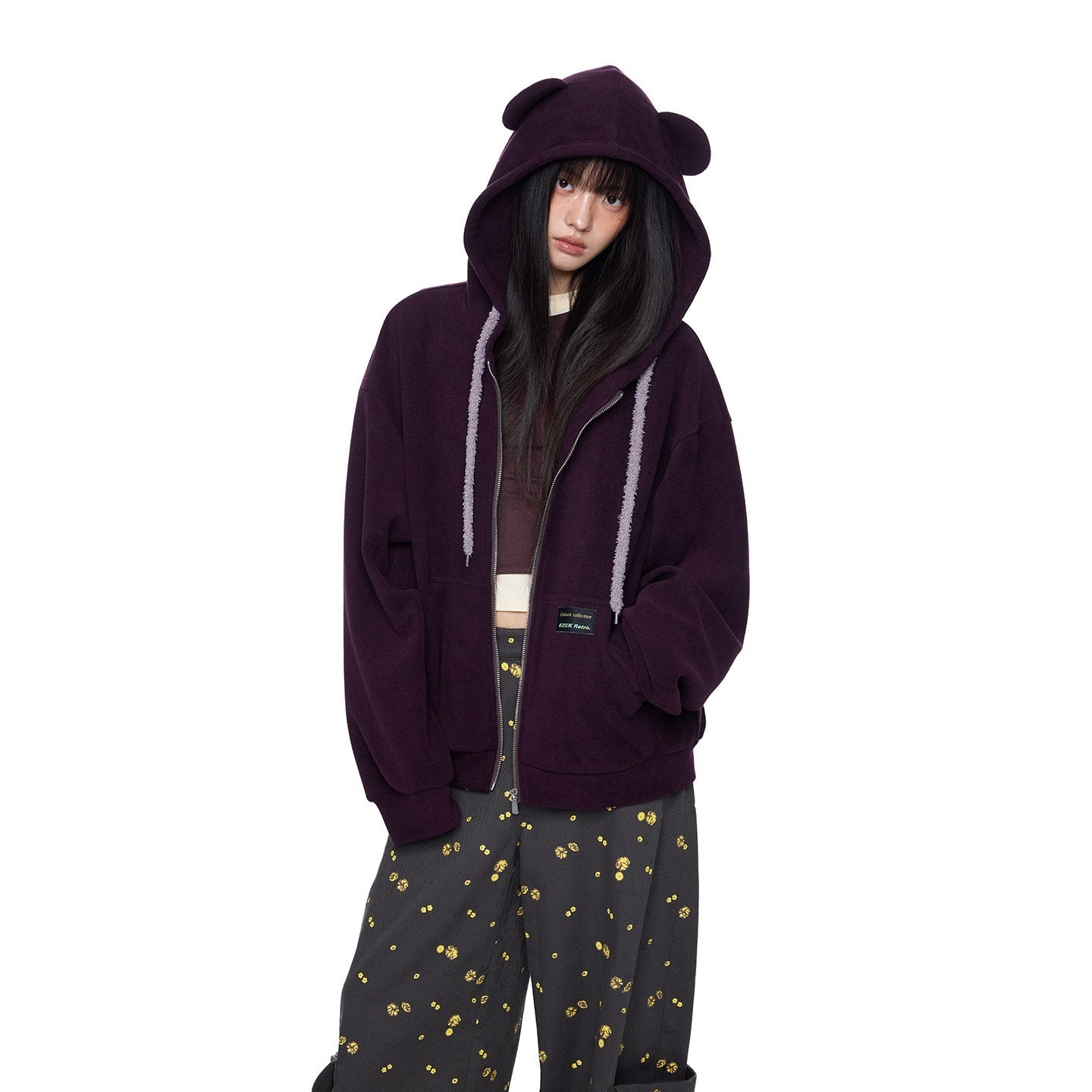 EZEK_Bear_Ear_Drawstring_Hood_Loose_Side_Pockets_Women's_Cotton_Zip-up_Hoodies_962473616873_MISSTT