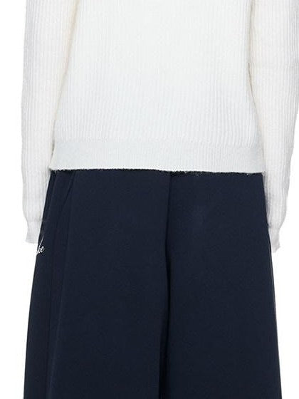 EZEK Bear Ear Hooded Knit Frayed Edge Spliced Chain Zipper Women's Acrylic Cardigans