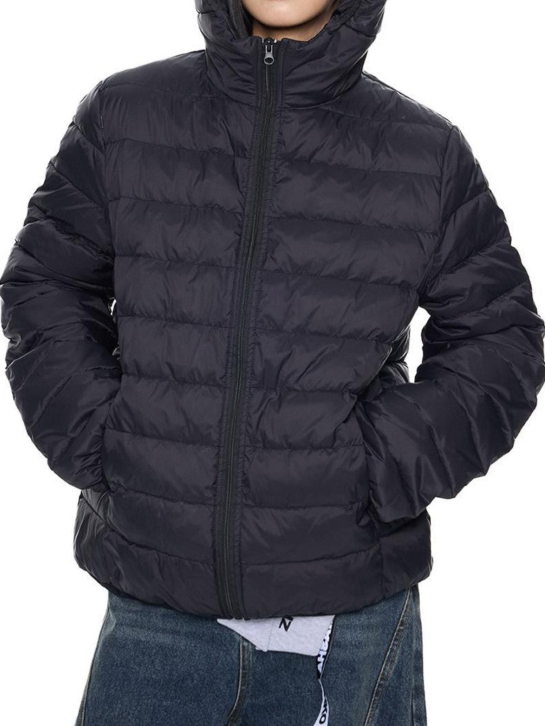 EZEK Bear Ear Ribbed Quilted Loose Hooded Women's White Duck Down Down Jackets