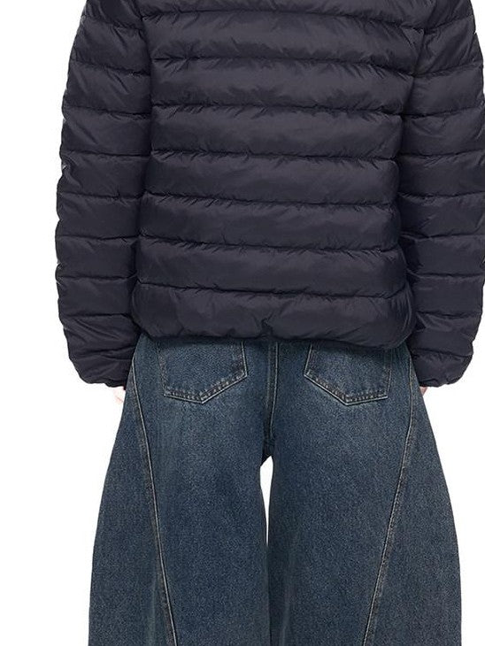 EZEK Bear Ear Ribbed Quilted Loose Hooded Women's White Duck Down Down Jackets