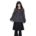 EZEK_Black_Grey_Check_Tie_Front_Peter_Pan_Collar_Women's_Cotton_Blouses_1062014289937_MISSTT