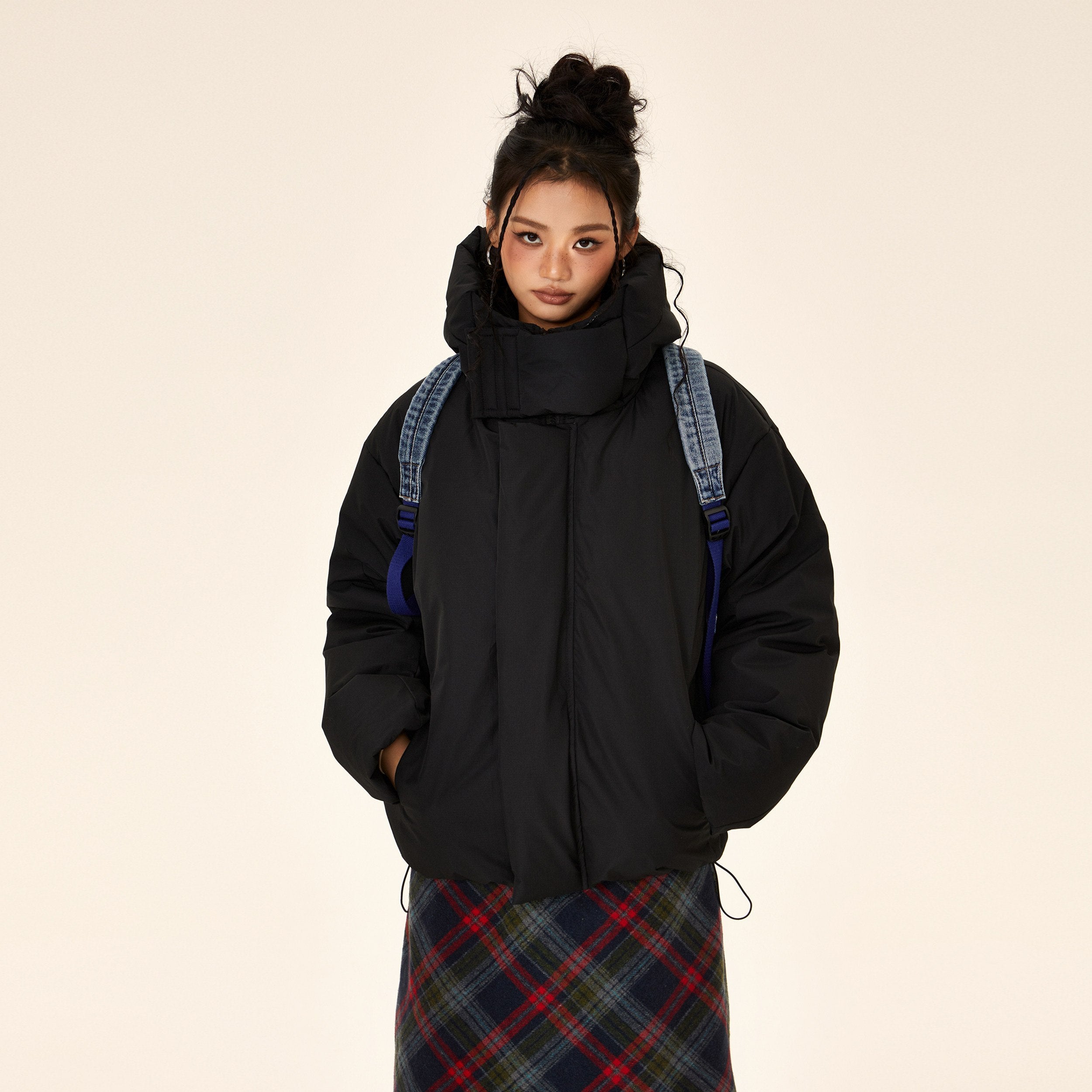 EZEK_Black_Hooded_Zipper_Cropped_Loose_Women's_White_Duck_Down_Down_Jackets_752004299186_MISSTT