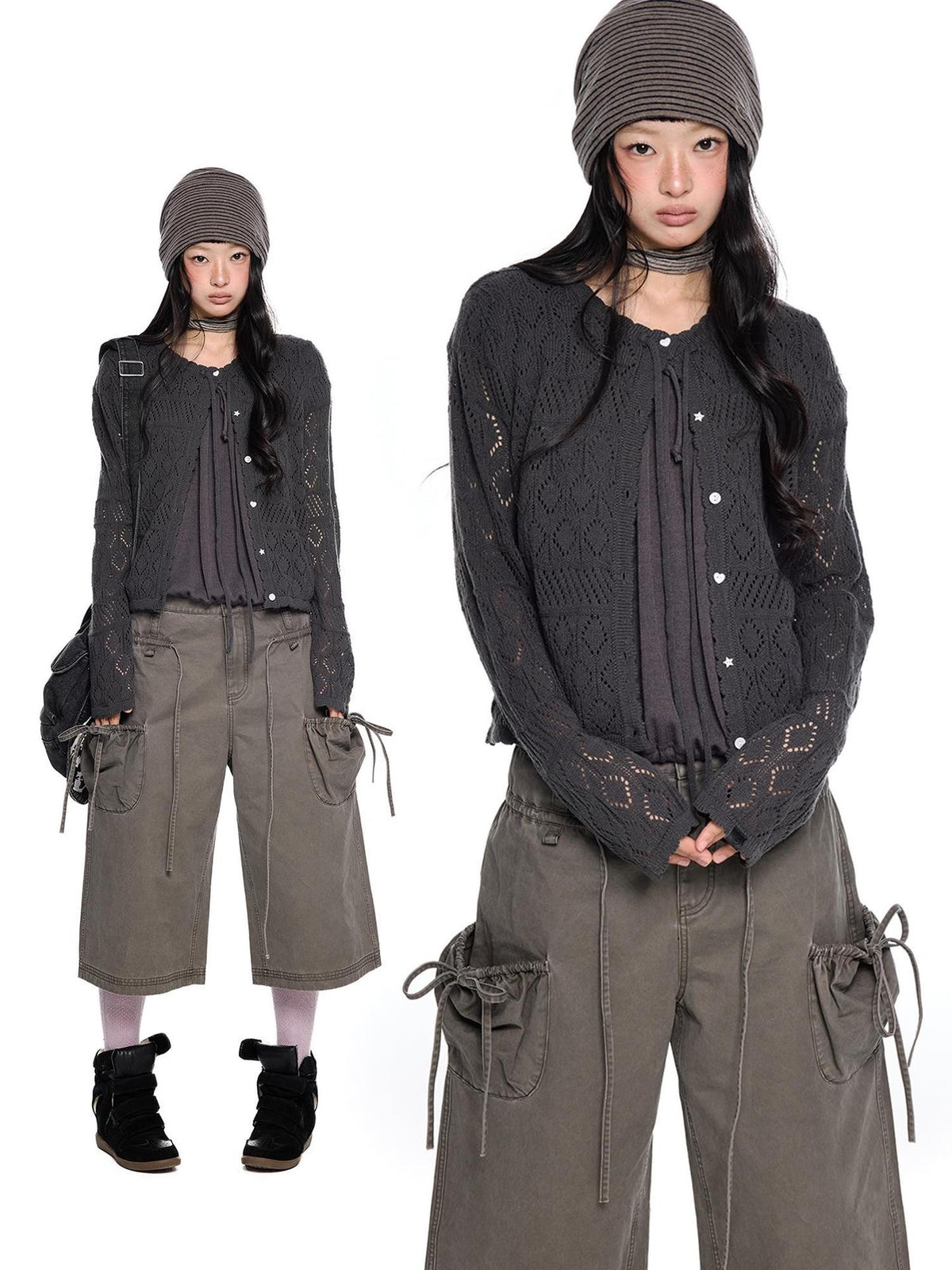 EZEK Bohemian Hollow Out Lightweight Knit Women's Acrylic Cardigans