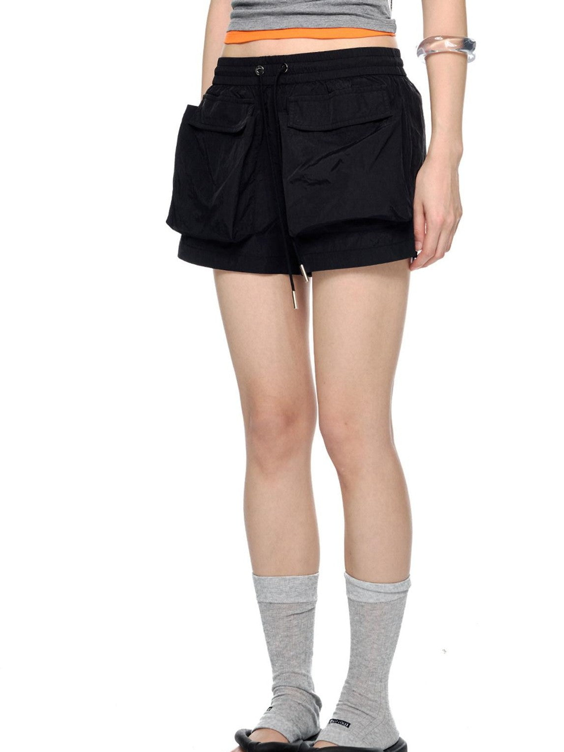 EZEK Breathable Quick Dry Low Rise Gathered Pocket Women's Polyester Athletic Shorts