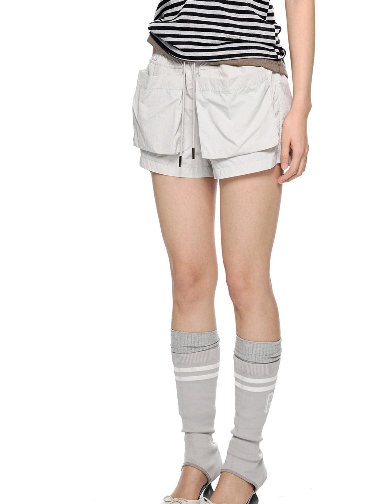 EZEK Breathable Quick Dry Low Rise Gathered Pocket Women's Polyester Athletic Shorts