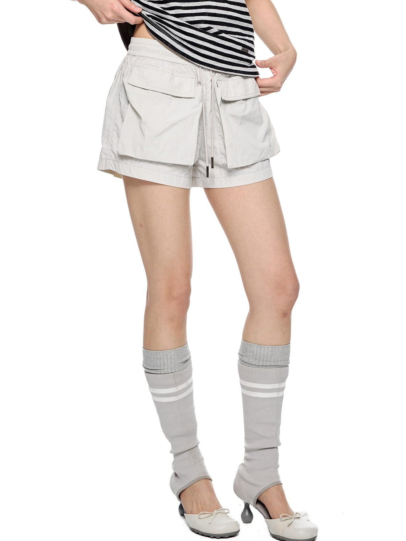 EZEK Breathable Quick Dry Low Rise Gathered Pocket Women's Polyester Athletic Shorts