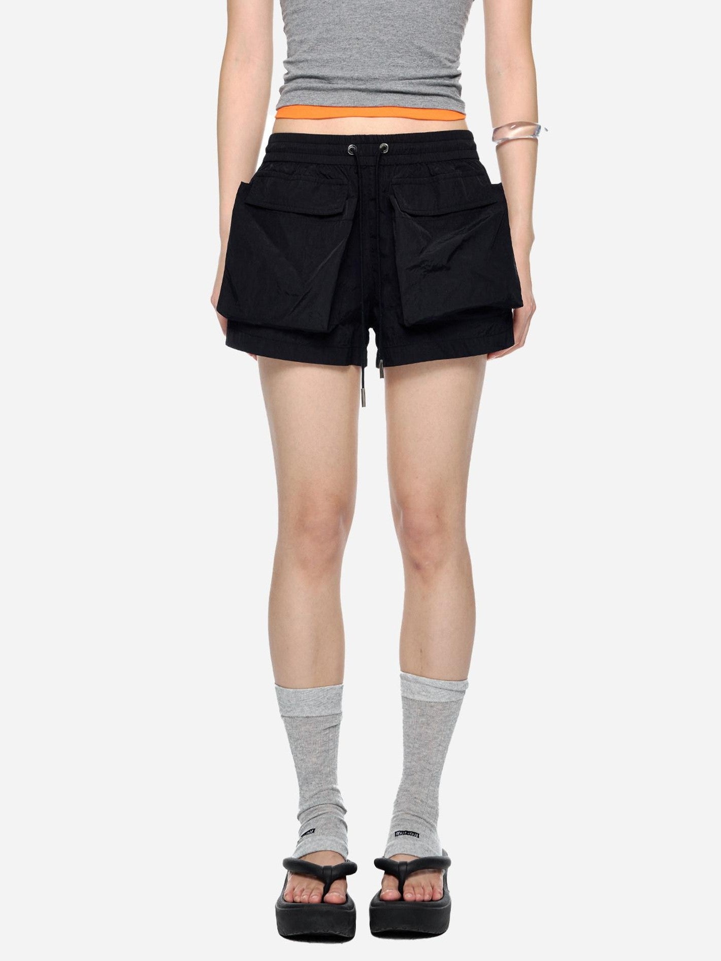 EZEK Breathable Quick Dry Low Rise Gathered Pocket Women's Polyester Athletic Shorts
