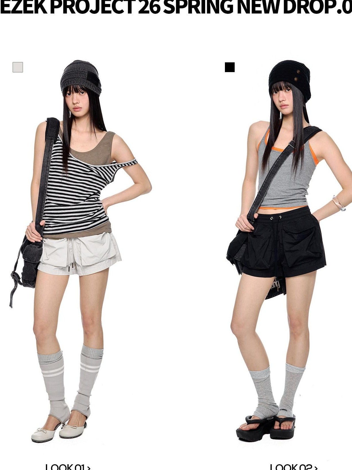 EZEK Breathable Quick Dry Low Rise Gathered Pocket Women's Polyester Athletic Shorts