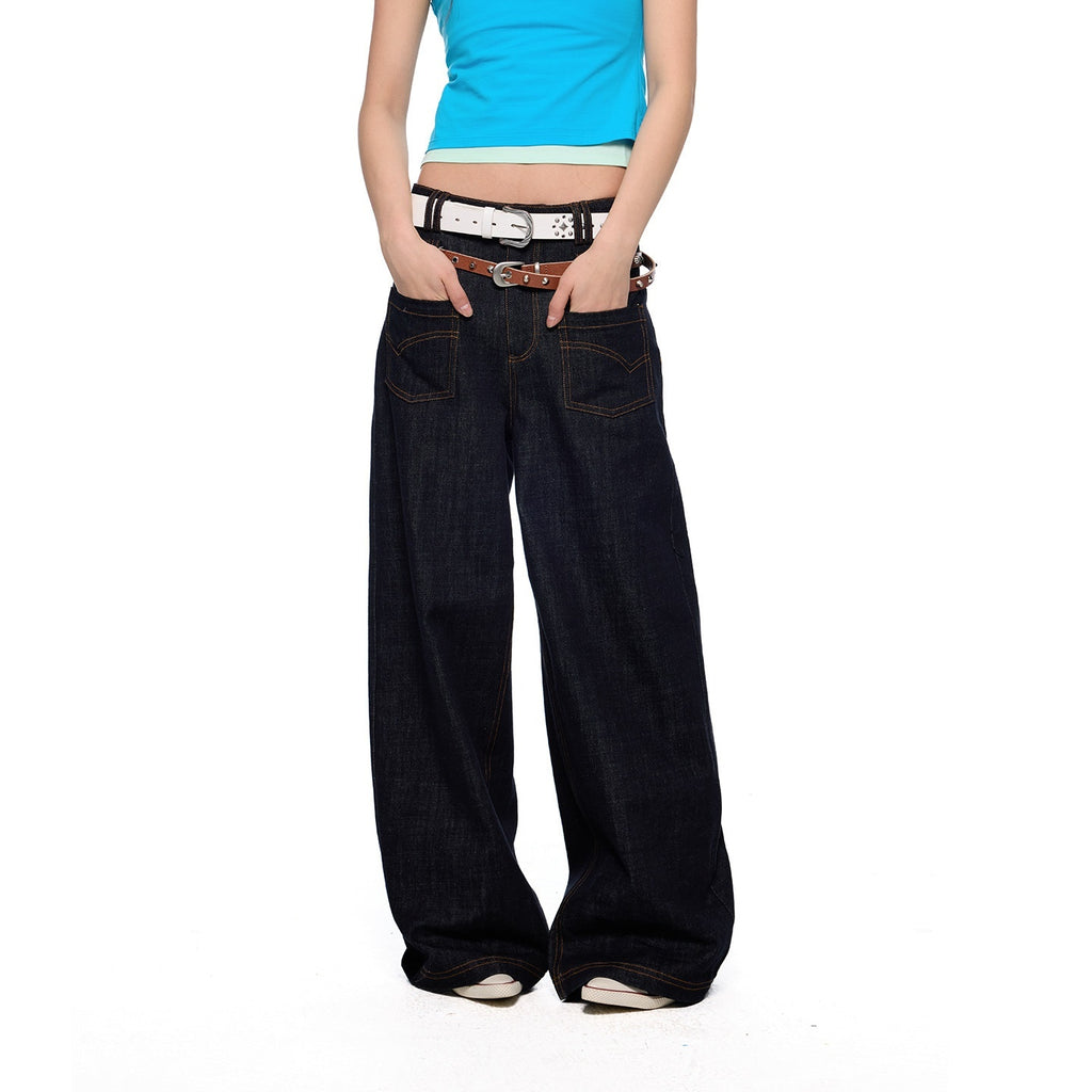 EZEK_Broad_Shoulder_Waist_Cinched_Retro_Denim_Women's_Cotton_Casual_Top_&_Pants_Sets_1009272019637_MISSTT