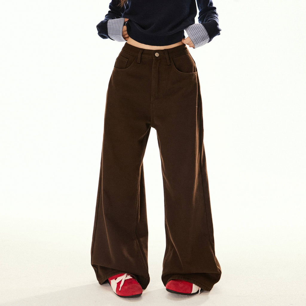 EZEK_Brown_Barn_Style_Button_Loose_Women's_Fleece_Lined_Wide-leg_Jeans_851120916001_MISSTT