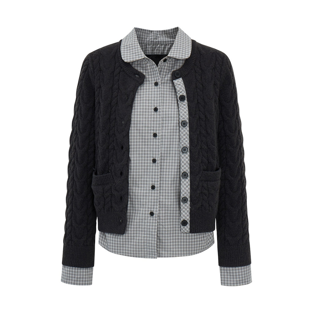 EZEK_Cable_Plaid_Spliced_Button_Front_Relaxed_Fit_Women's_Knit_Cardigans_1079727957792_MISSTT
