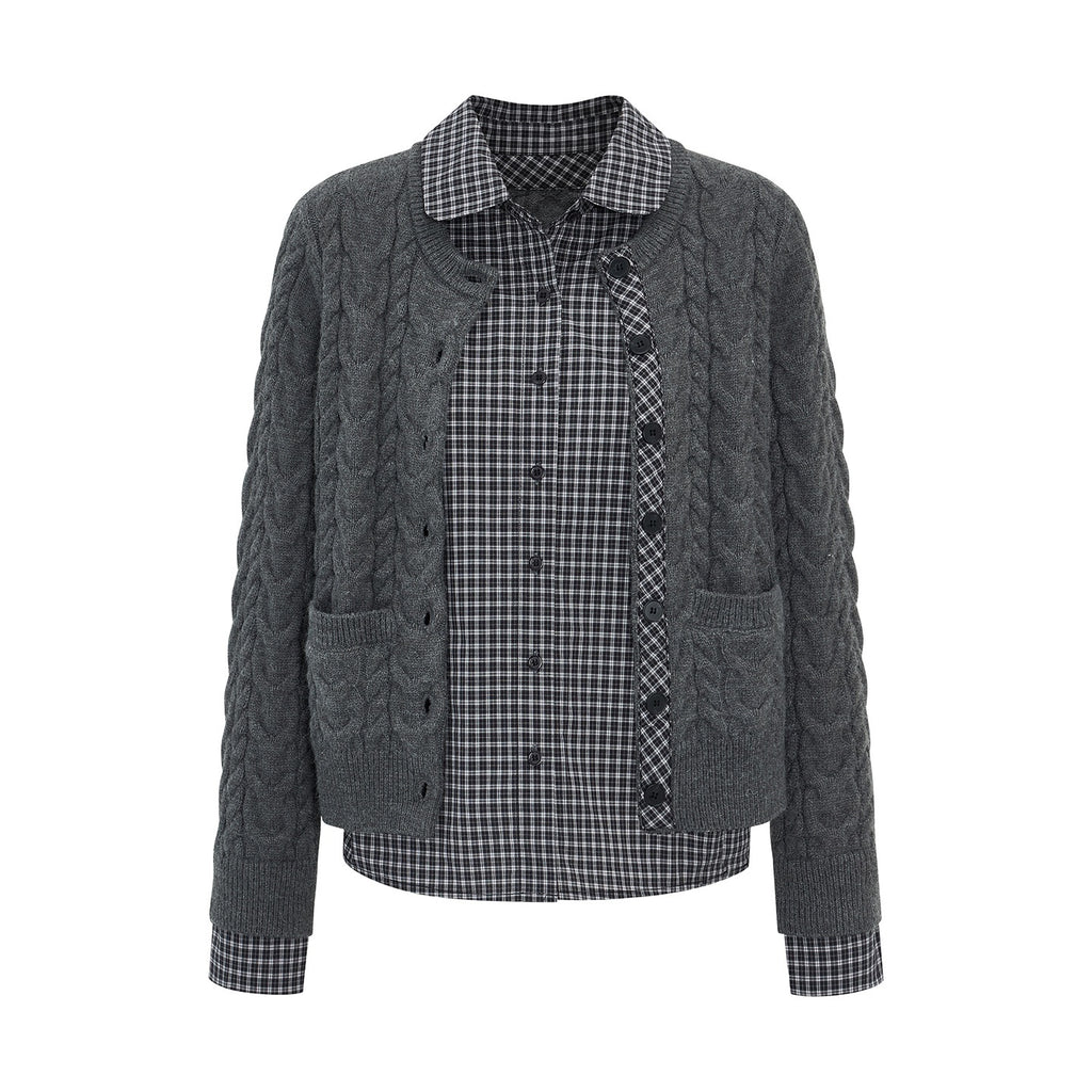 EZEK_Cable_Plaid_Spliced_Button_Front_Relaxed_Fit_Women's_Knit_Cardigans_1079727957792_MISSTT
