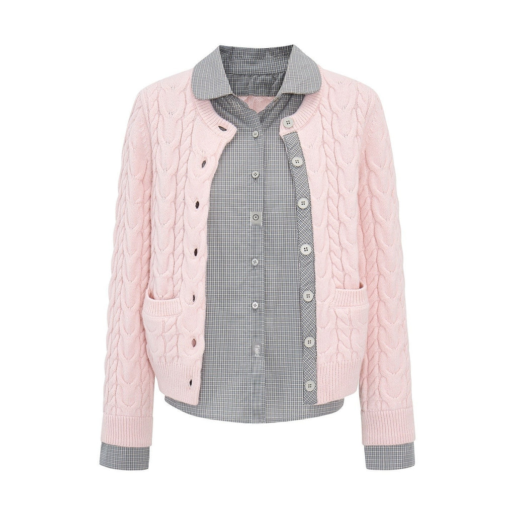 EZEK_Cable_Plaid_Spliced_Button_Front_Relaxed_Fit_Women's_Knit_Cardigans_1079727957792_MISSTT