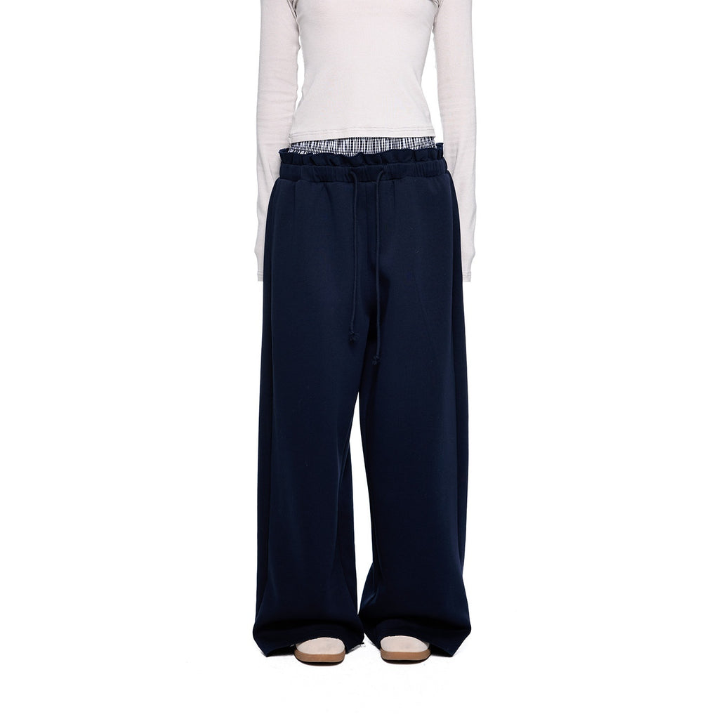 EZEK_Checkered_Spliced_Drawstring_Straight_Women's_Cotton_Blend_Sweatpants_1000722447376_MISSTT