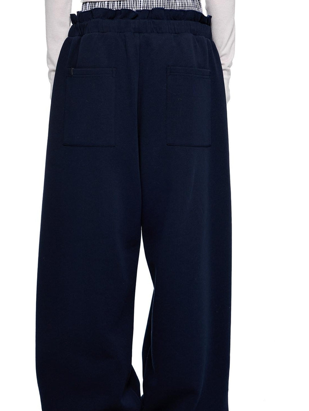 EZEK Checkered Spliced Drawstring Straight Women's Cotton Blend Sweatpants