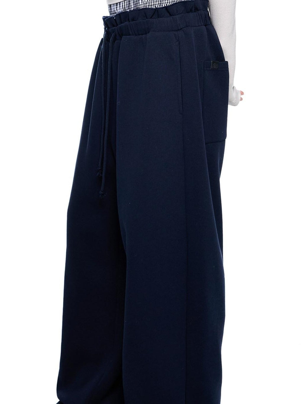 EZEK Checkered Spliced Drawstring Straight Women's Cotton Blend Sweatpants