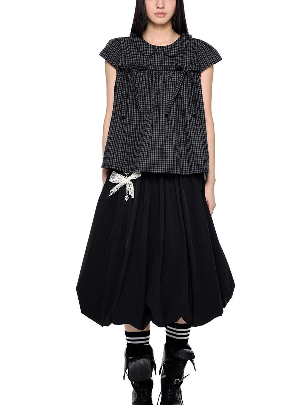 EZEK Cloud Bud Bubble Pocket Mid Waist Women's Polyester A-line Skirts