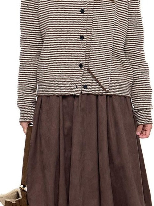 EZEK Cloud Bud Bubble Pocket Mid Waist Women's Polyester A-line Skirts