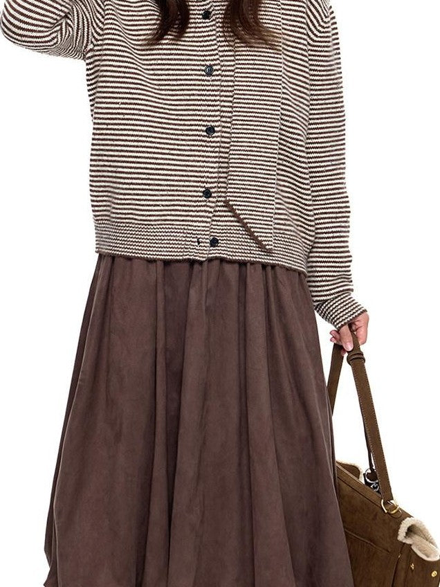 EZEK Cloud Bud Bubble Pocket Mid Waist Women's Polyester A-line Skirts