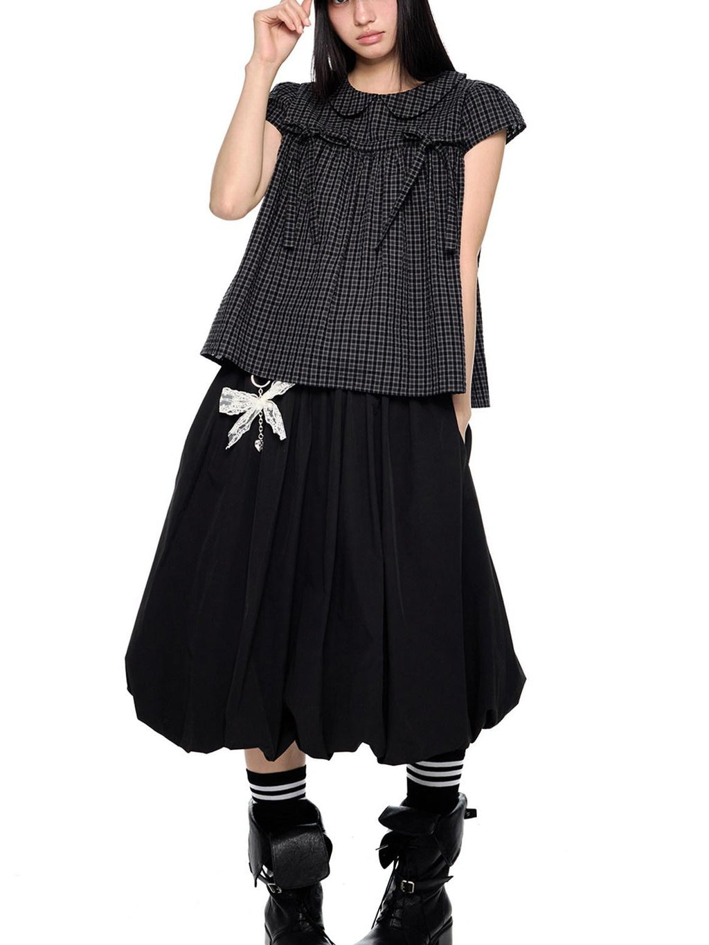 EZEK Cloud Bud Bubble Pocket Mid Waist Women's Polyester A-line Skirts