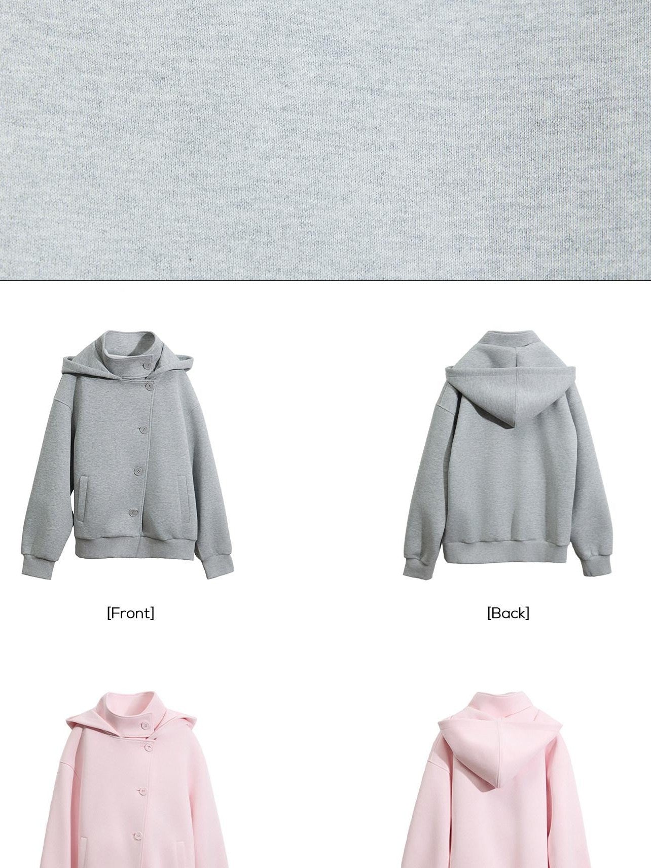 EZEK Collegiate Hooded Letter Print Button Front Women's Cotton Blend Zip-up Hoodies