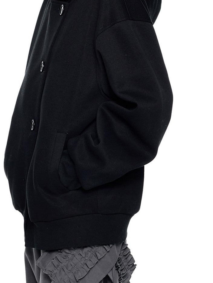 EZEK Collegiate Hooded Letter Print Button Front Women's Cotton Blend Zip-up Hoodies