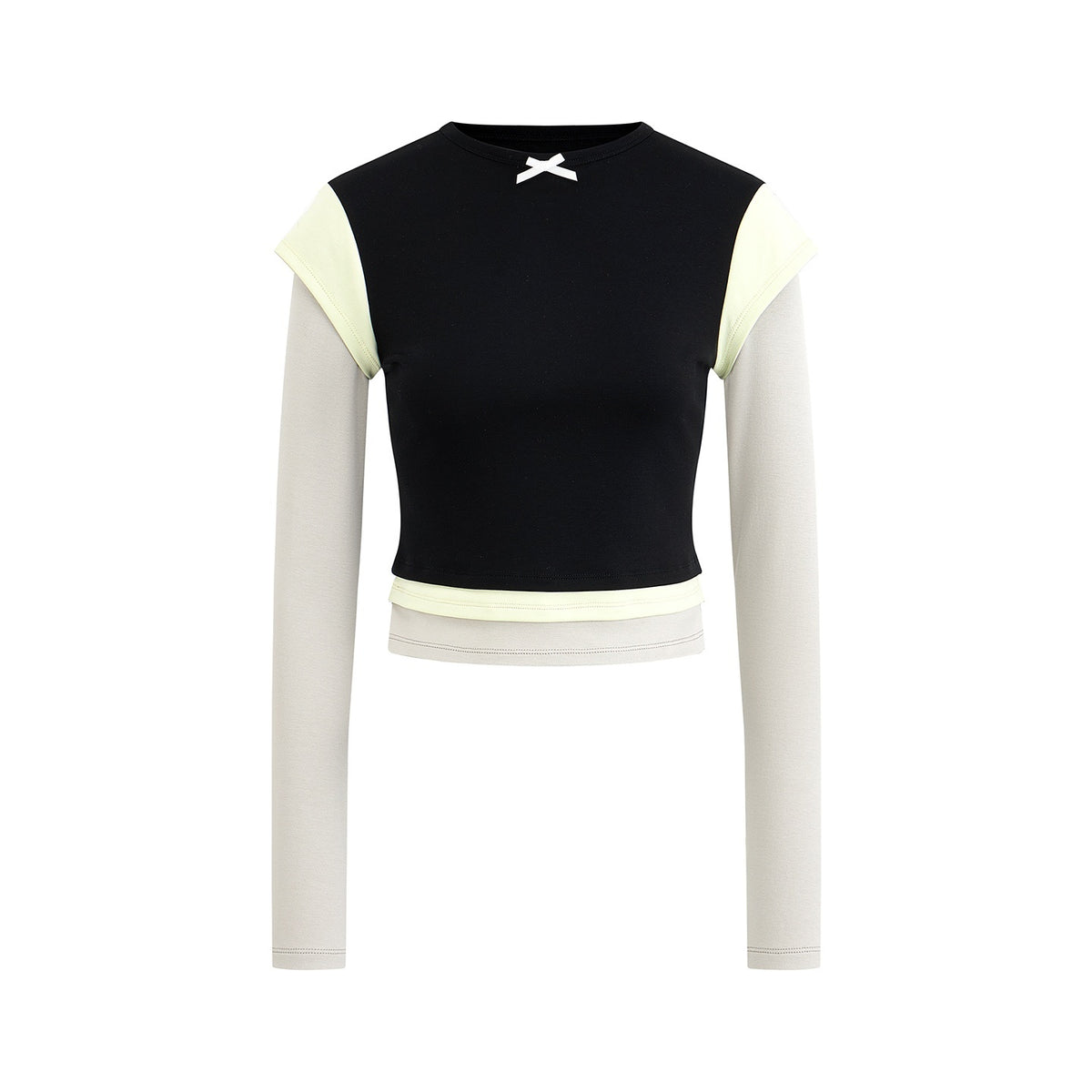 EZEK_Color_Block_Bow_Print_Round_Neck_Women's_Modal_Slim_Fit_Long_Sleeve_T-shirts_1079725777604_MISSTT