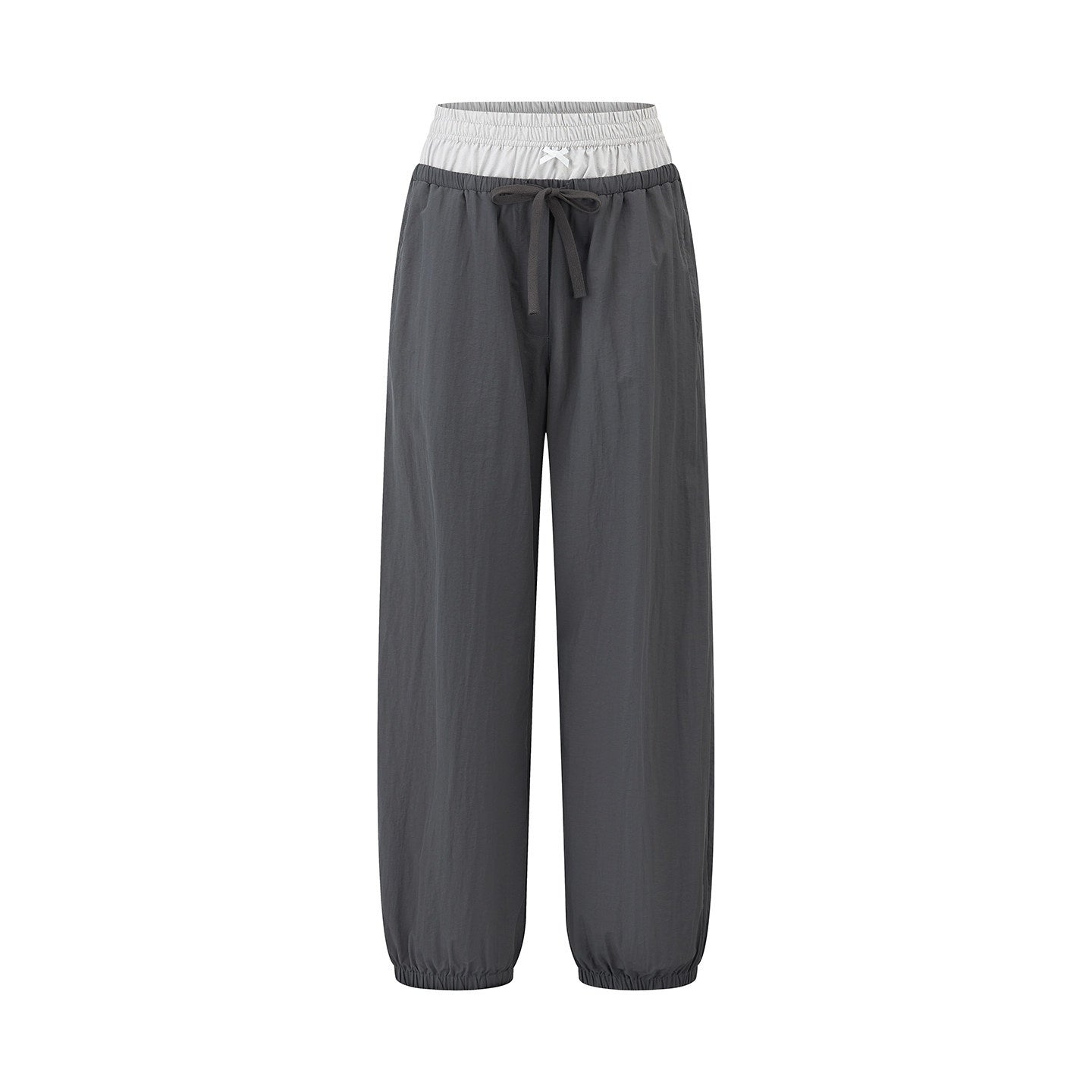 EZEK_Colorblock_Patchwork_Bow_Tie_Drawstring_Pockets_Women's_Nylon_Palazzo_Pants_1056397327571_MISSTT