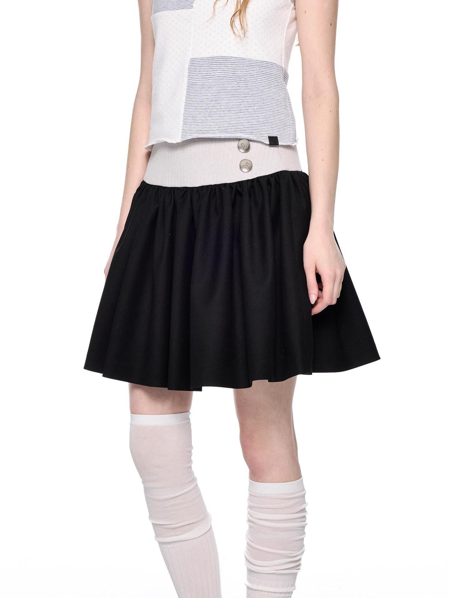 EZEK Colorblock Patchwork High Waist A Line Women's Cotton Mini Skirts
