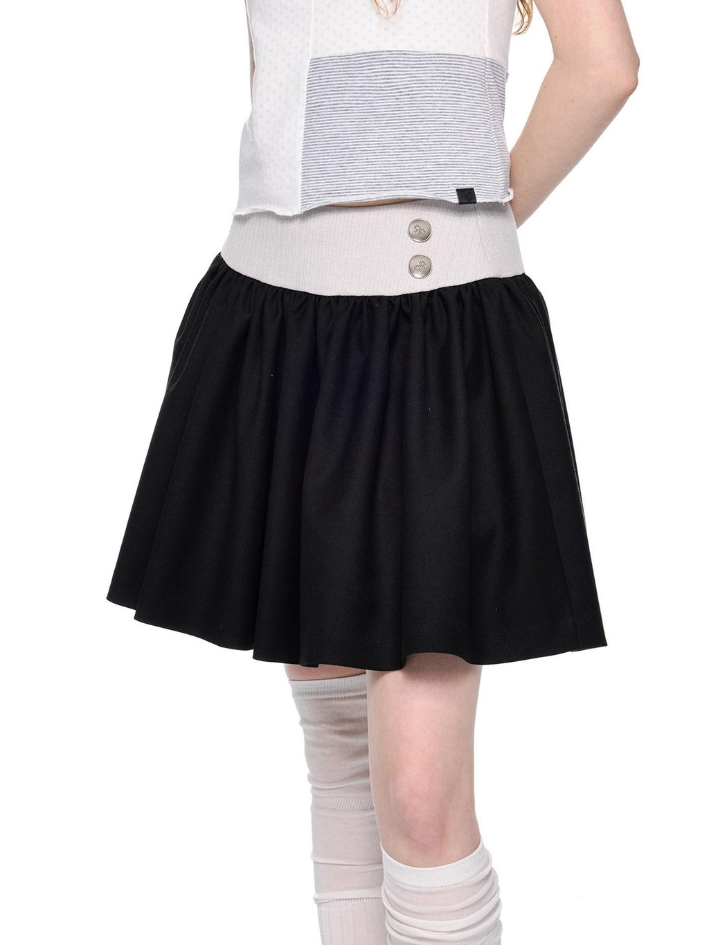 EZEK Colorblock Patchwork High Waist A Line Women's Cotton Mini Skirts