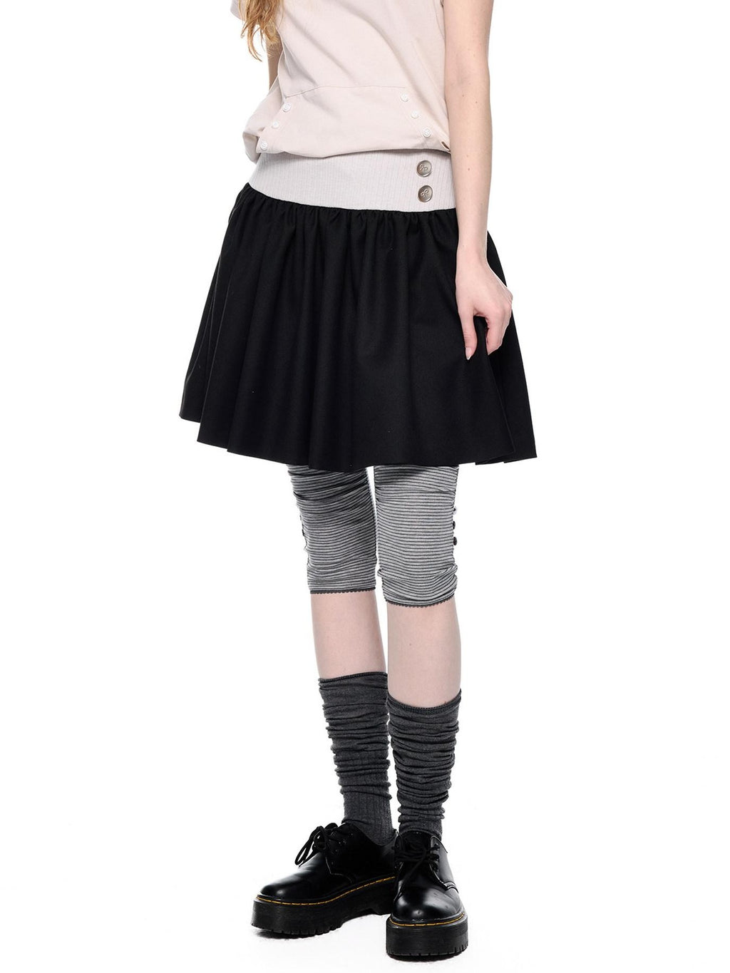 EZEK Colorblock Patchwork High Waist A Line Women's Cotton Mini Skirts